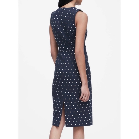 Banana Republic Ponte Polka Dot Sheath Dress Size 0 - Picture 2 of 11